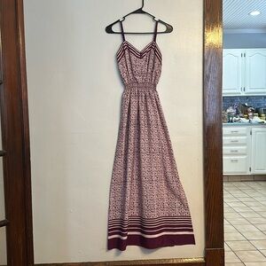 LOFT Floor Length Purple & White Maxi Dress - size XS
